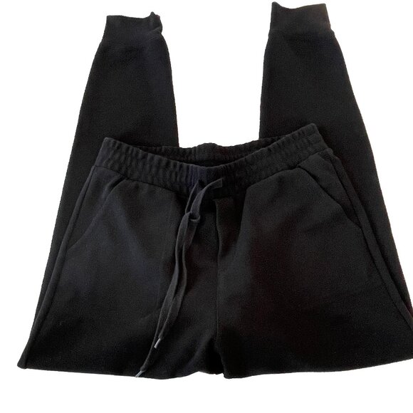 Uniqlo Black Small Ankle Length Knit Dress Pants Elastic Waistband Drawstring - Picture 10 of 12